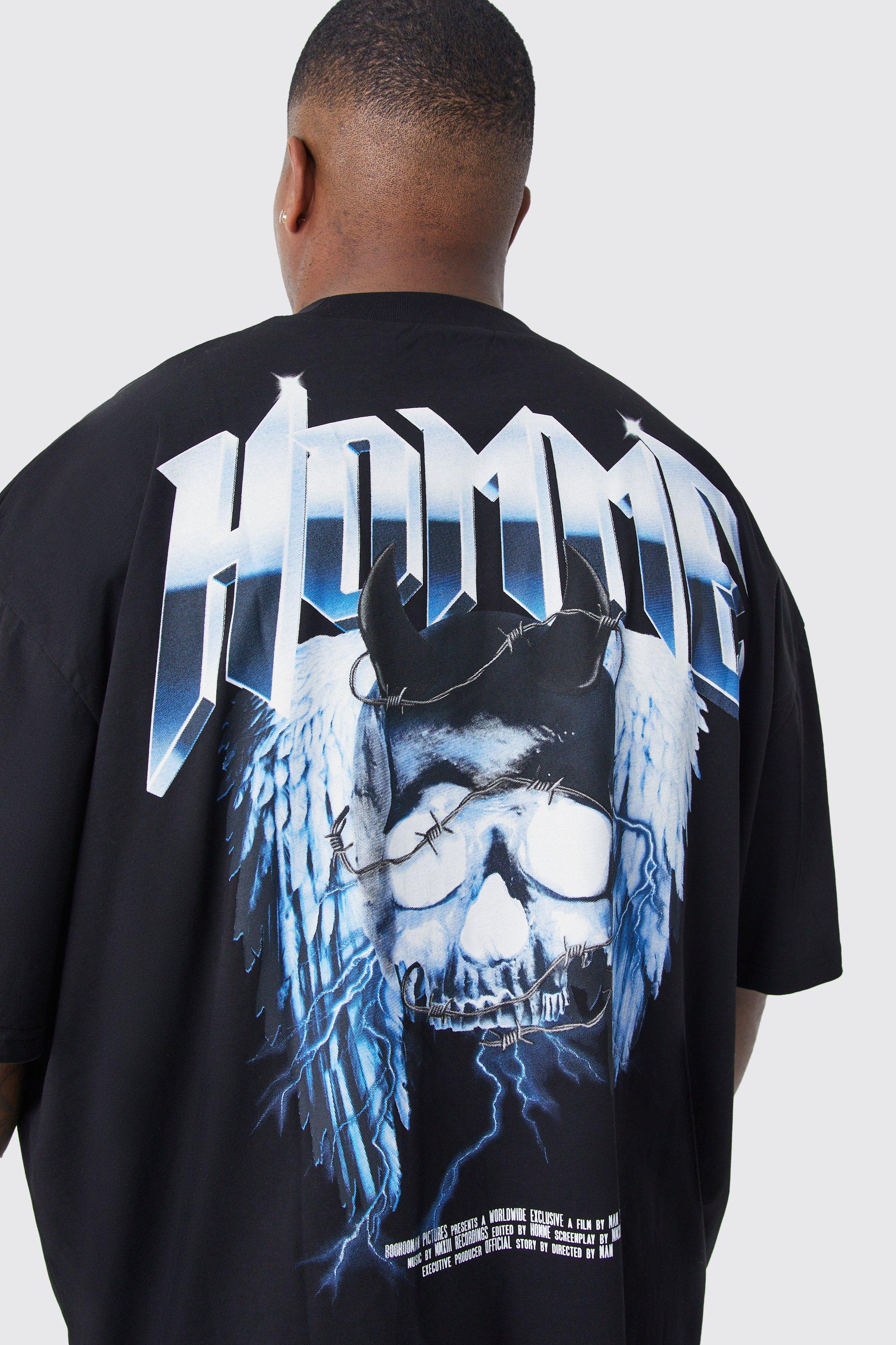 Plus Oversized Skeleton Homme T shirt