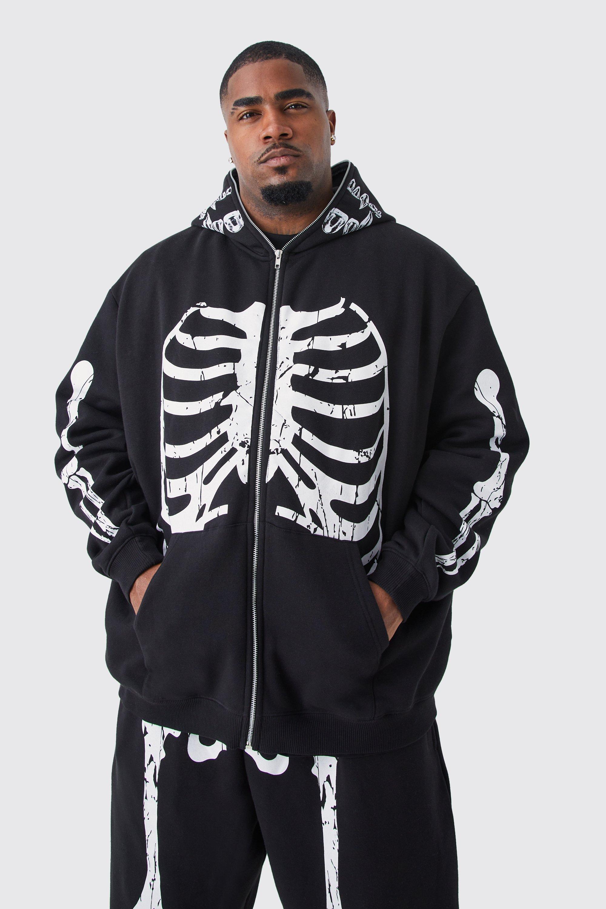 Skeleton zip store up hoodie