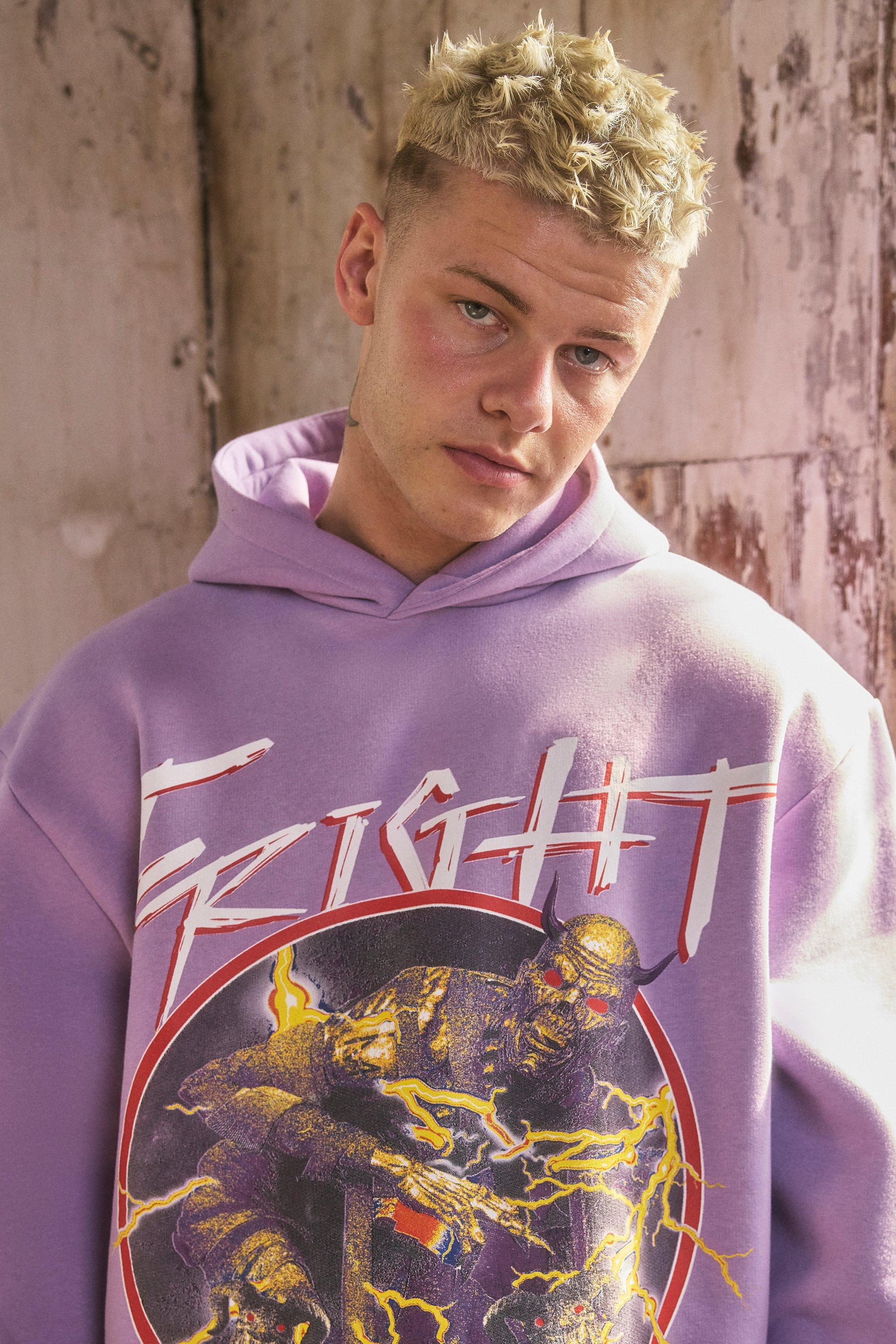 Lilac graphic hoodie hot sale