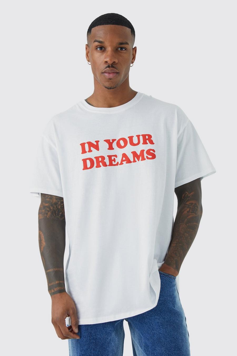 White vit Oversized Student Slogan T-shirt