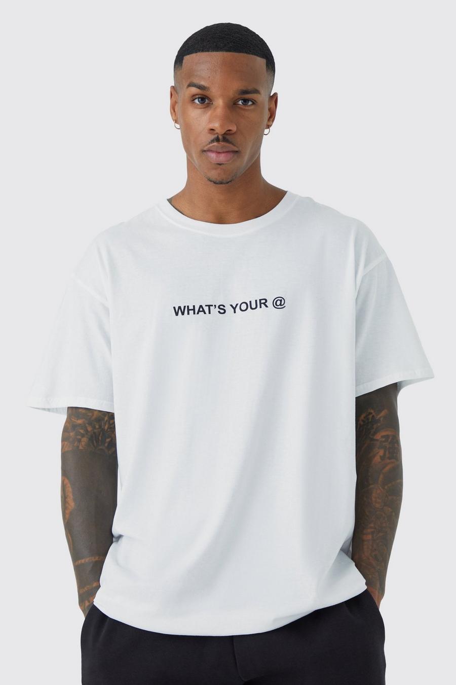 White vit Oversized Student Slogan T-shirt