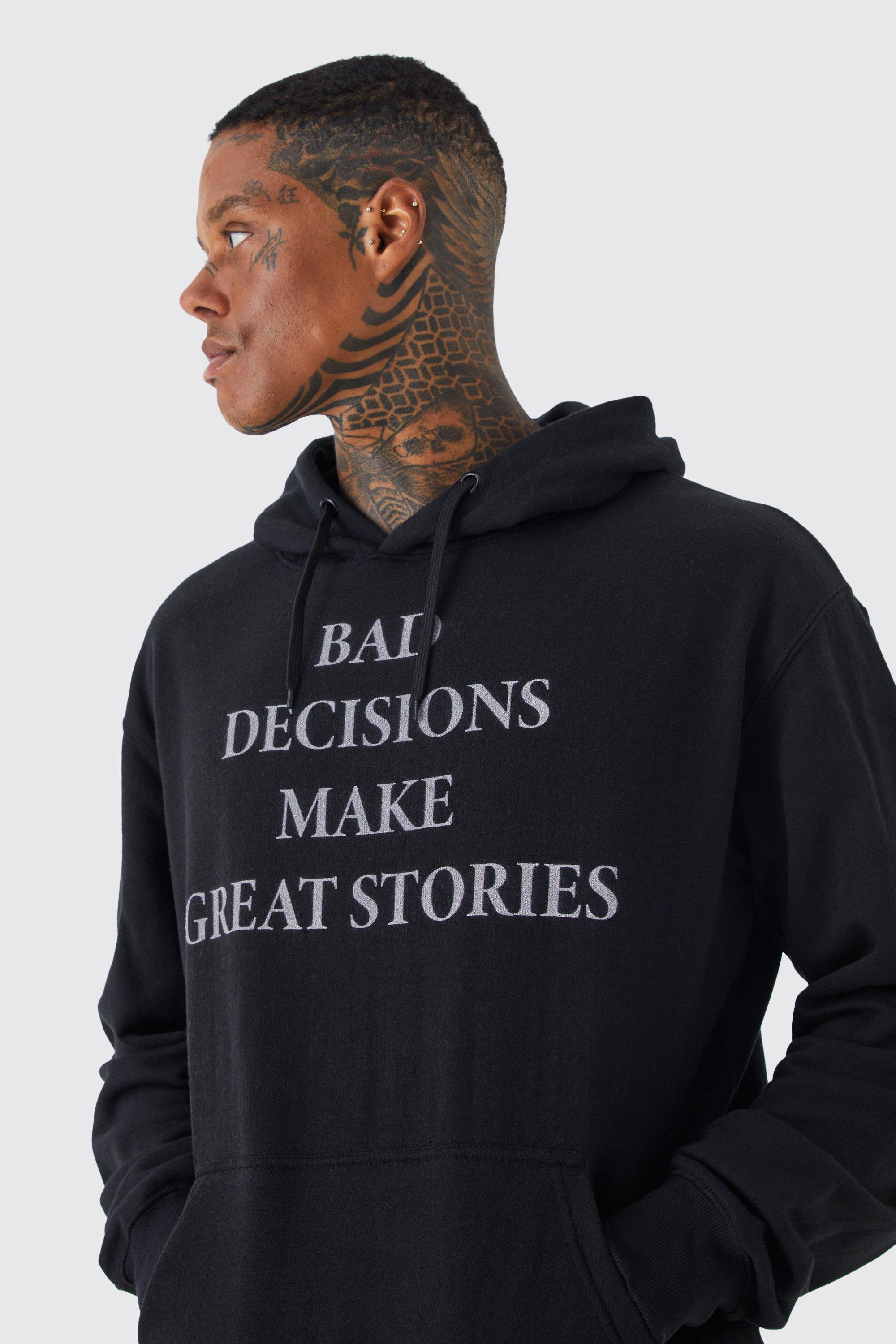 Black store slogan hoodie