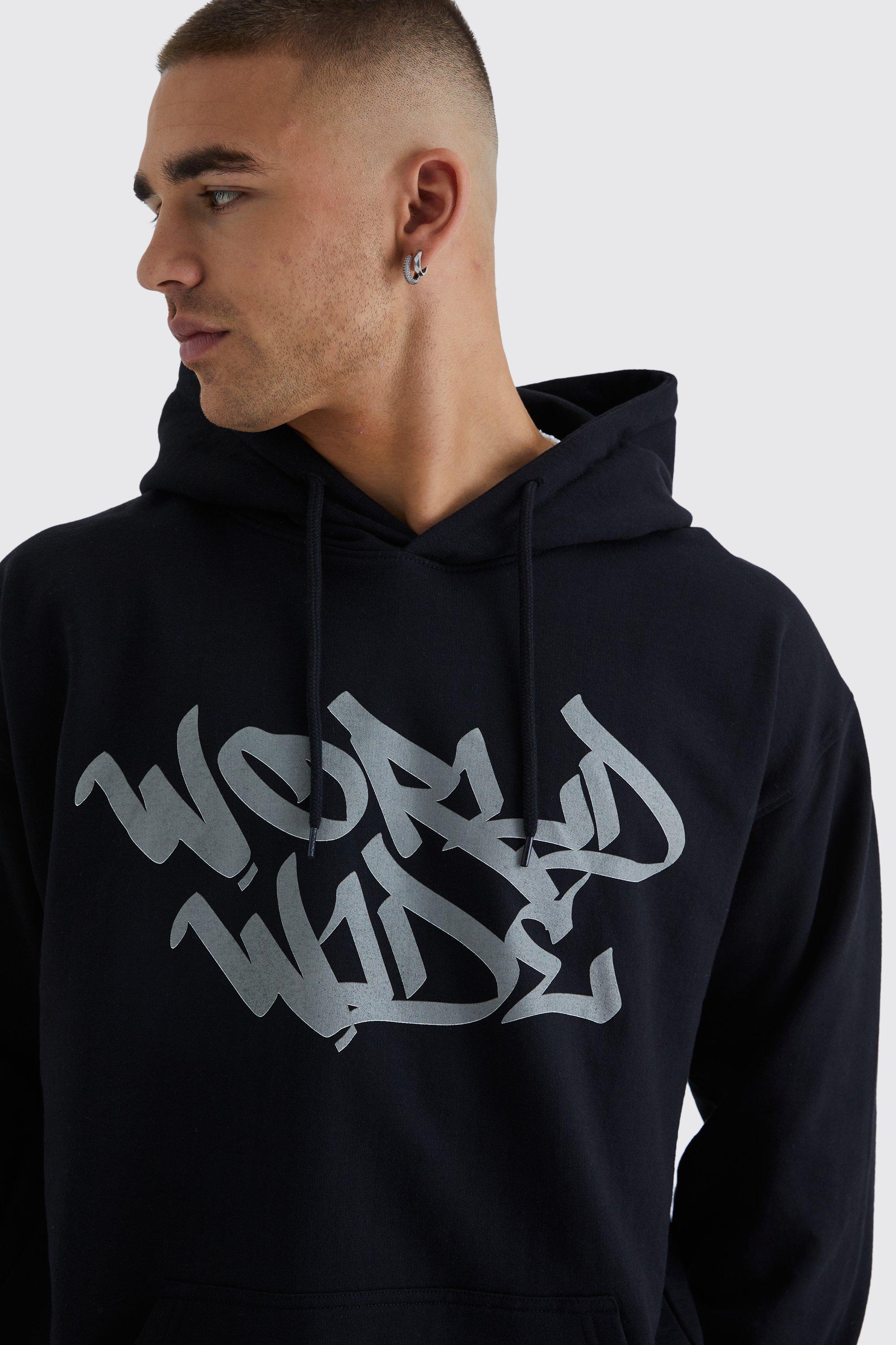 Grey worldwide oversized outlet hoodie