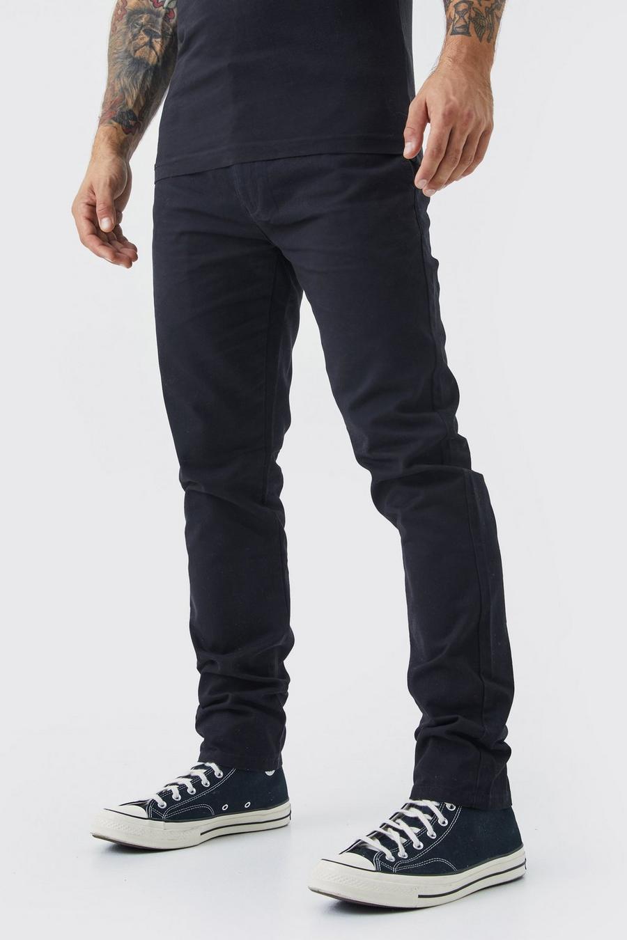 Pantaloni Chino Skinny Fit con vita fissa, Black image number 1