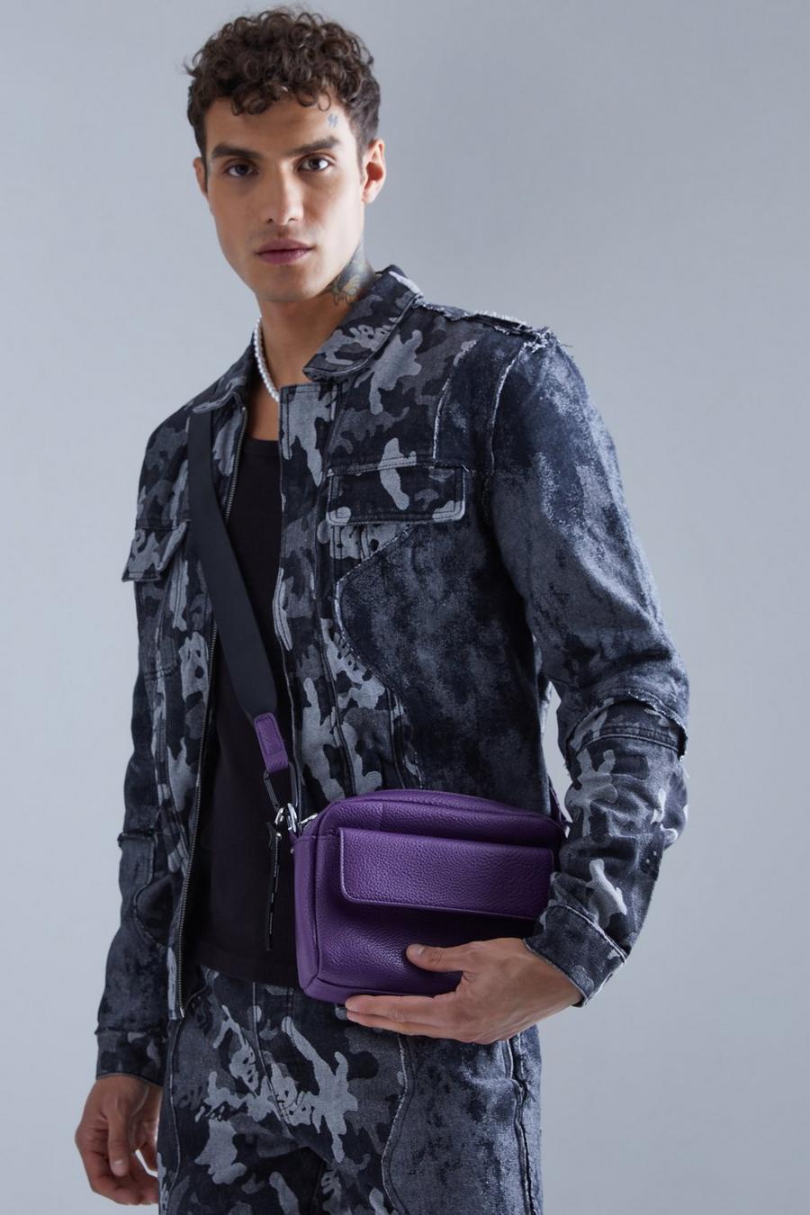 Purple Man Faux Leather Cross Body Bag image number 1