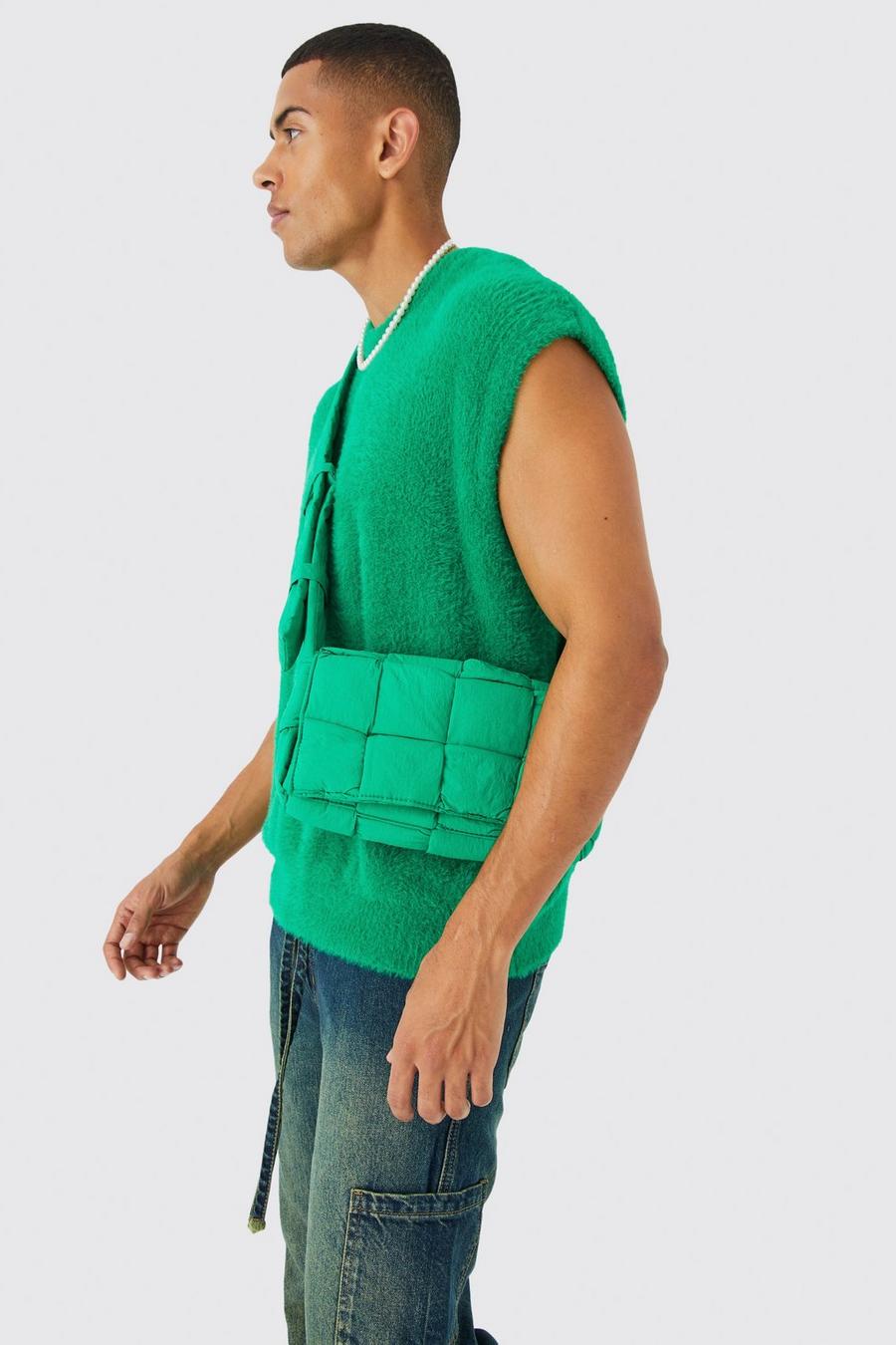 Green Nylon Quilted Cross Body Bag image number 1