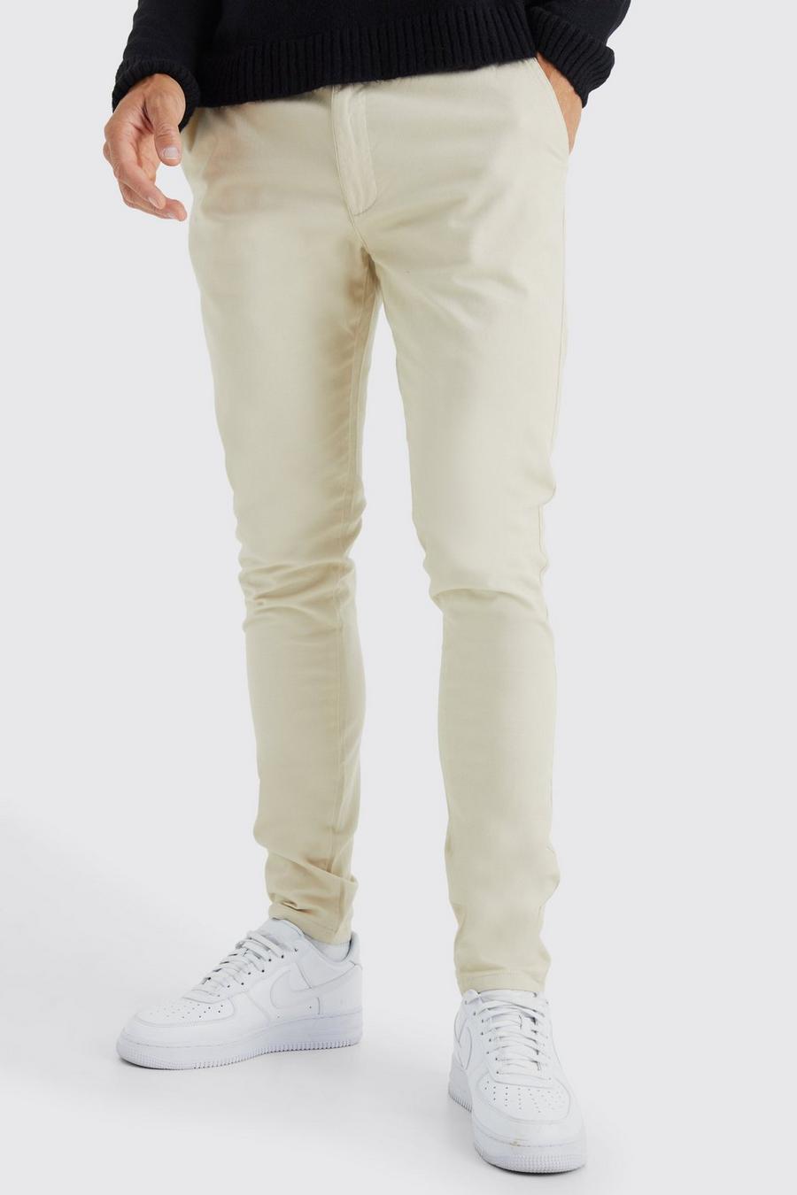 Stone Tall Skinny Fit Chino Broek Met Tailleband image number 1