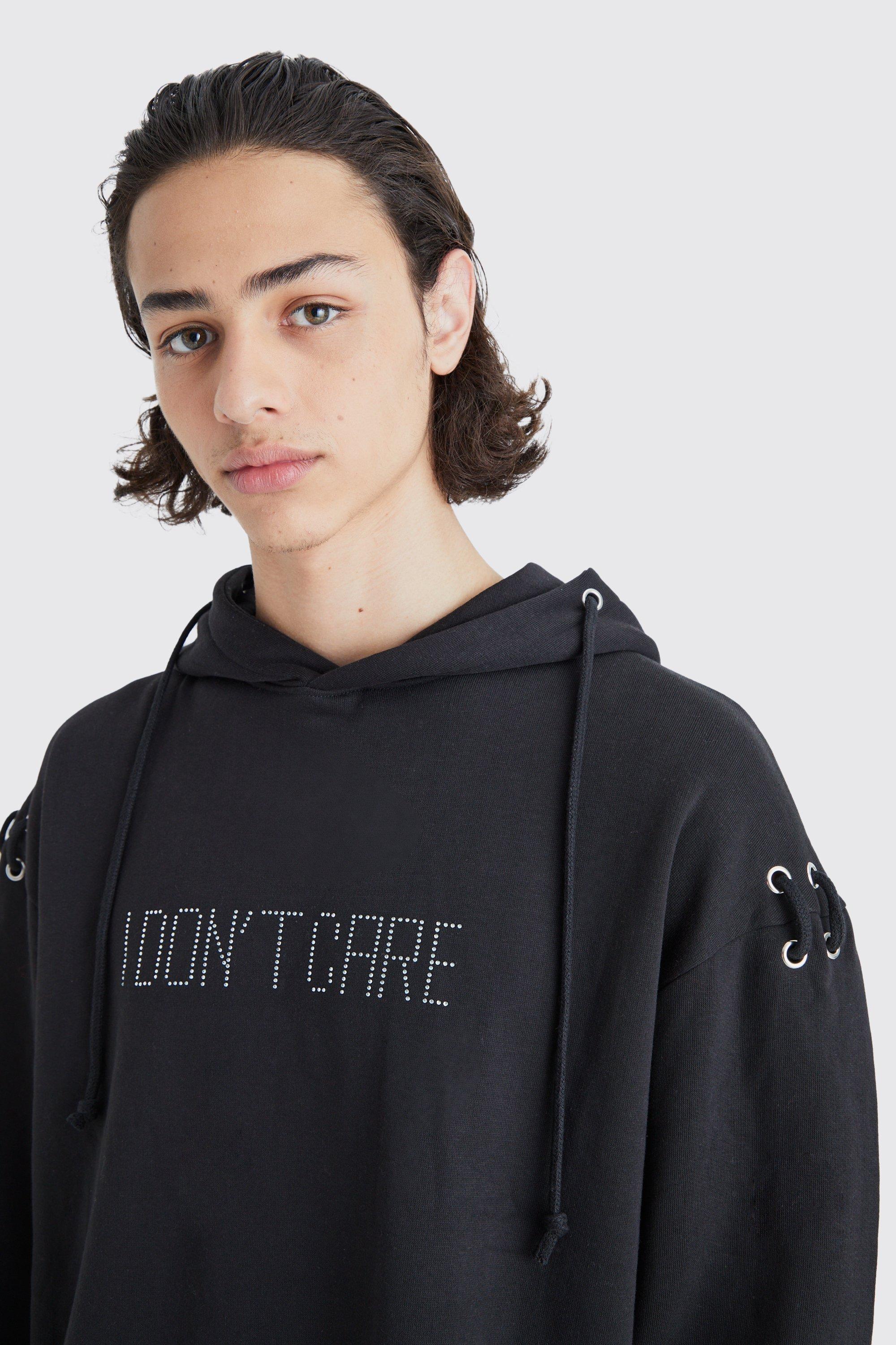 Boxy Rope Eyelet Hoodie | boohoo