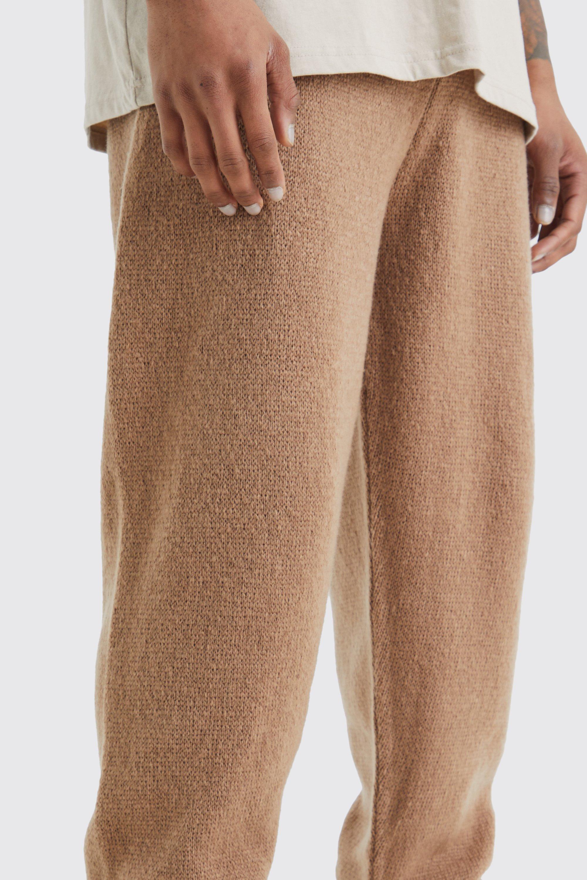 Taupe Two Tone Thick Rib Knit Leggings