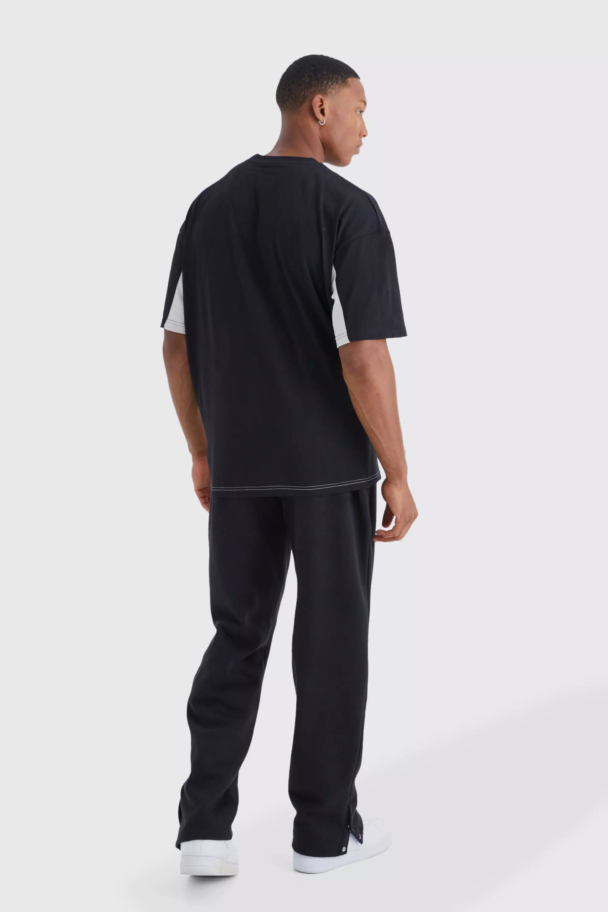 Black Oversized Branded Colour Block T-shirt alternative image