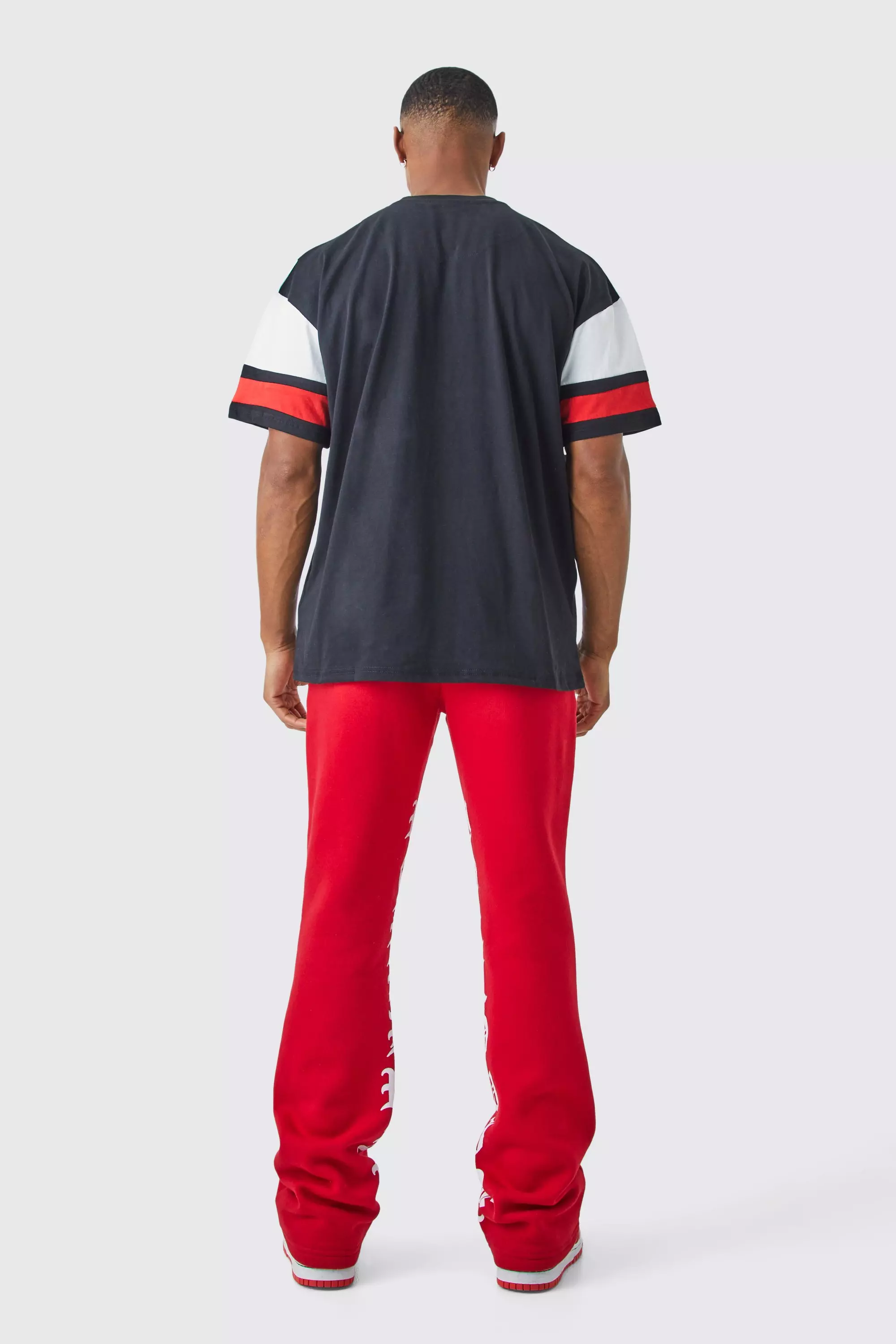 Red Oversized Branded Colour Block T-shirt alternative image