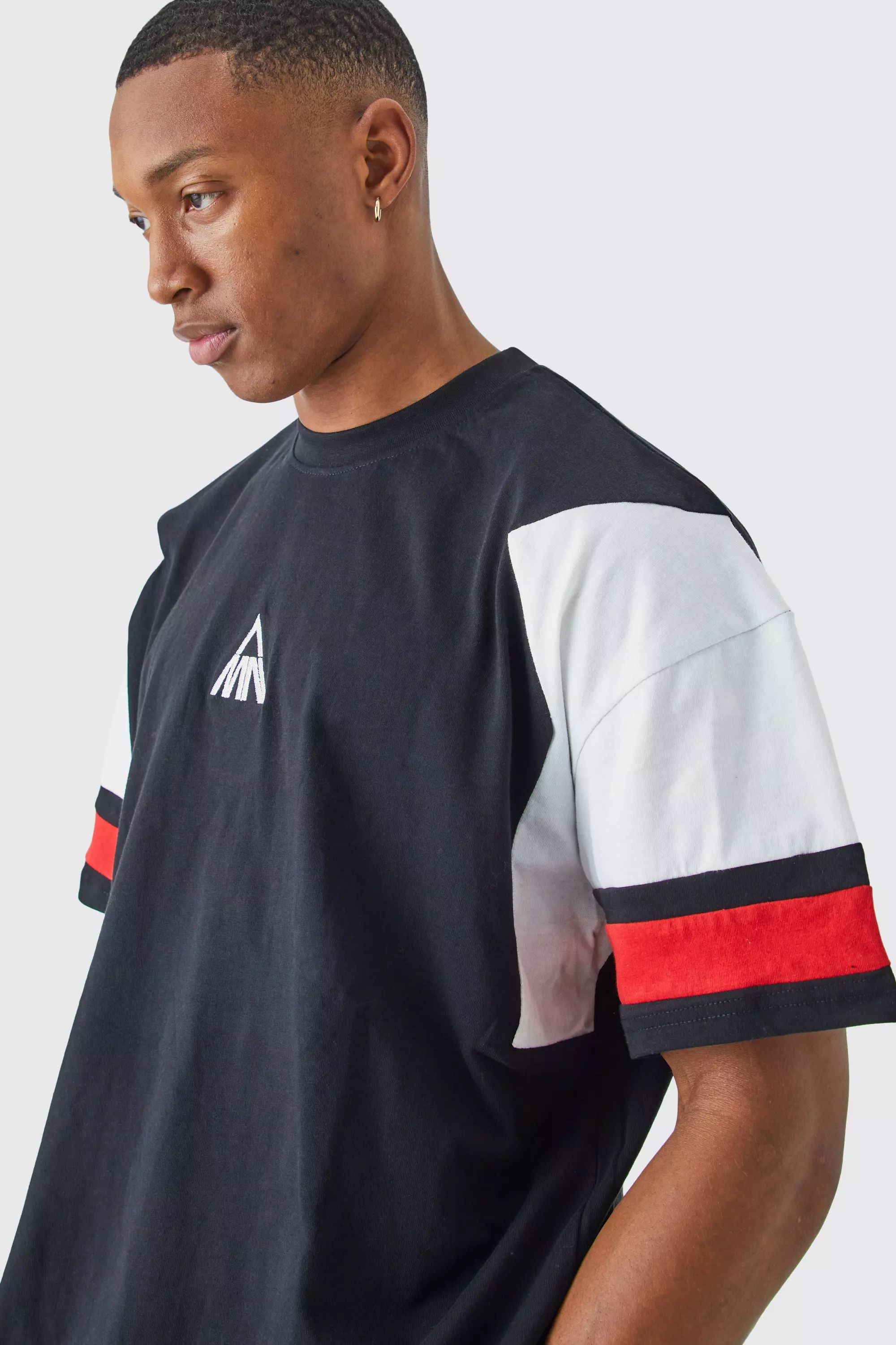 Red Oversized Branded Colour Block T-shirt alternative image