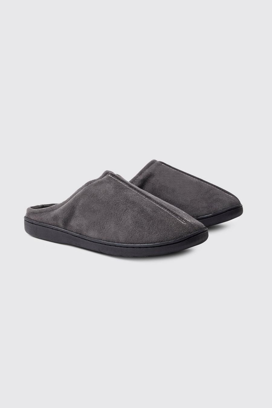 Zapatillas mule de ante sintético, Dark grey