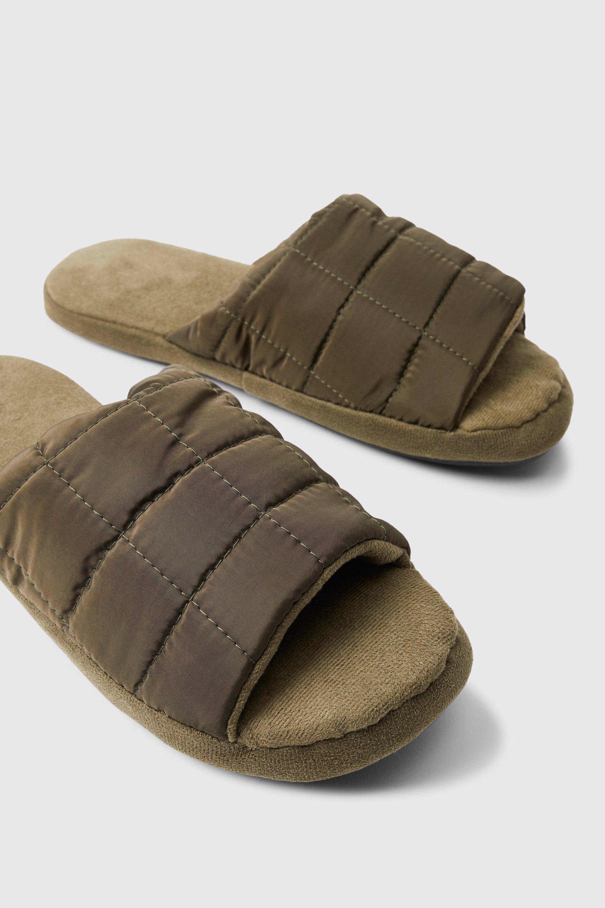 Khaki slippers hot sale