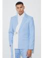 Light blue Slim Fit Colour Block Wrap Front Blazer