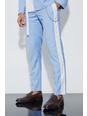 Light blue Slim Fit Colour Block Trouser With Chain