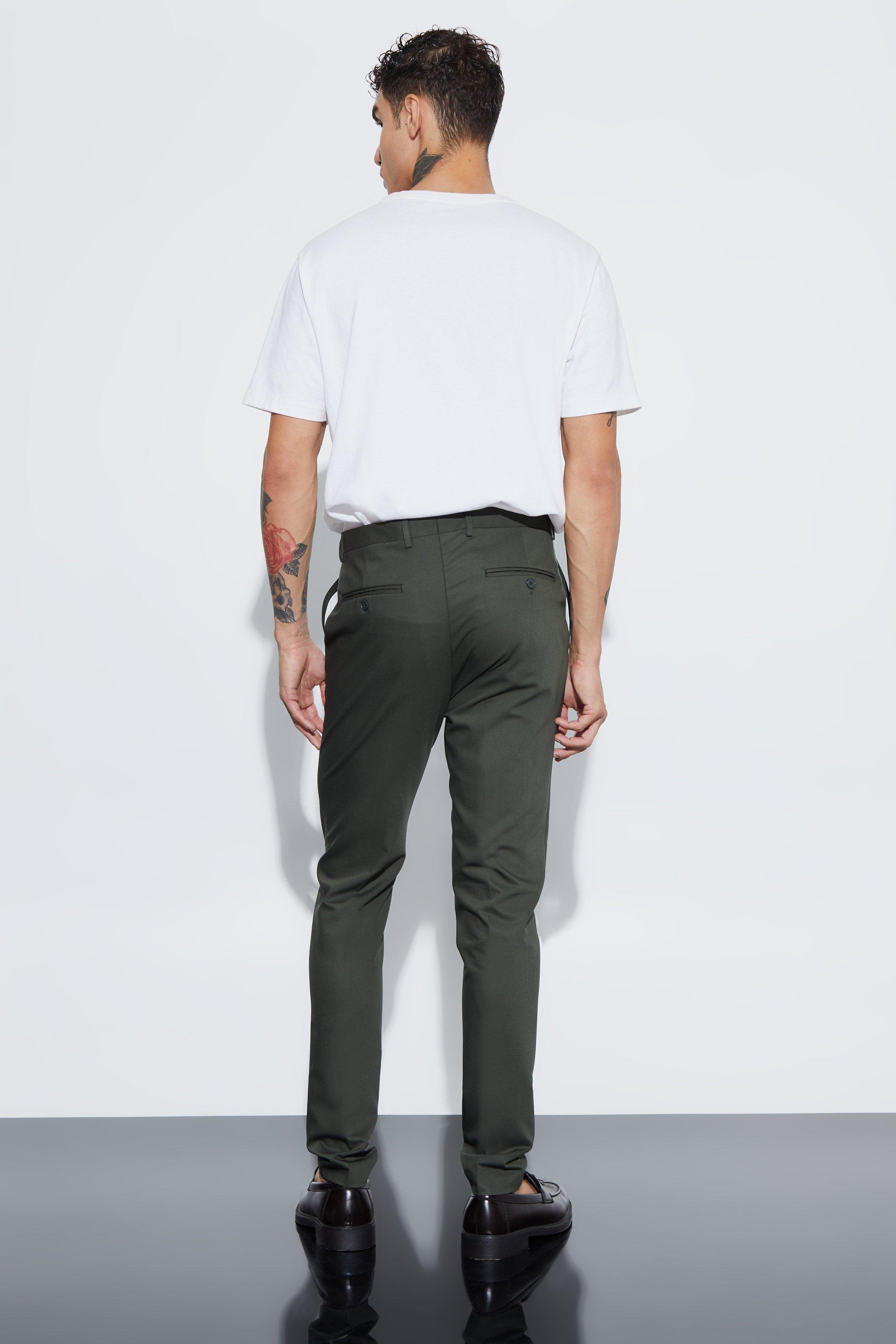 Boohoo on sale khaki trousers