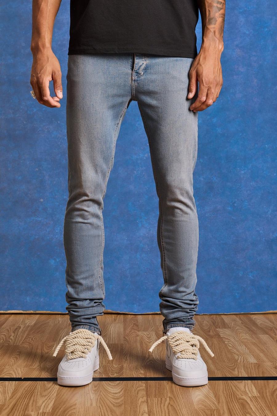 Tall - Jean skinny imprimé - MAN, Antique blue