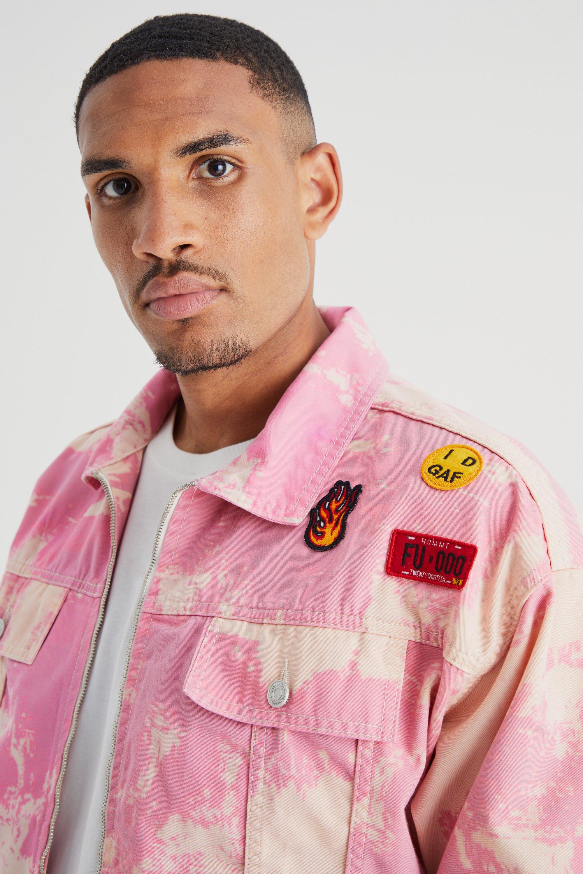 Boohoo pink denim jacket hotsell