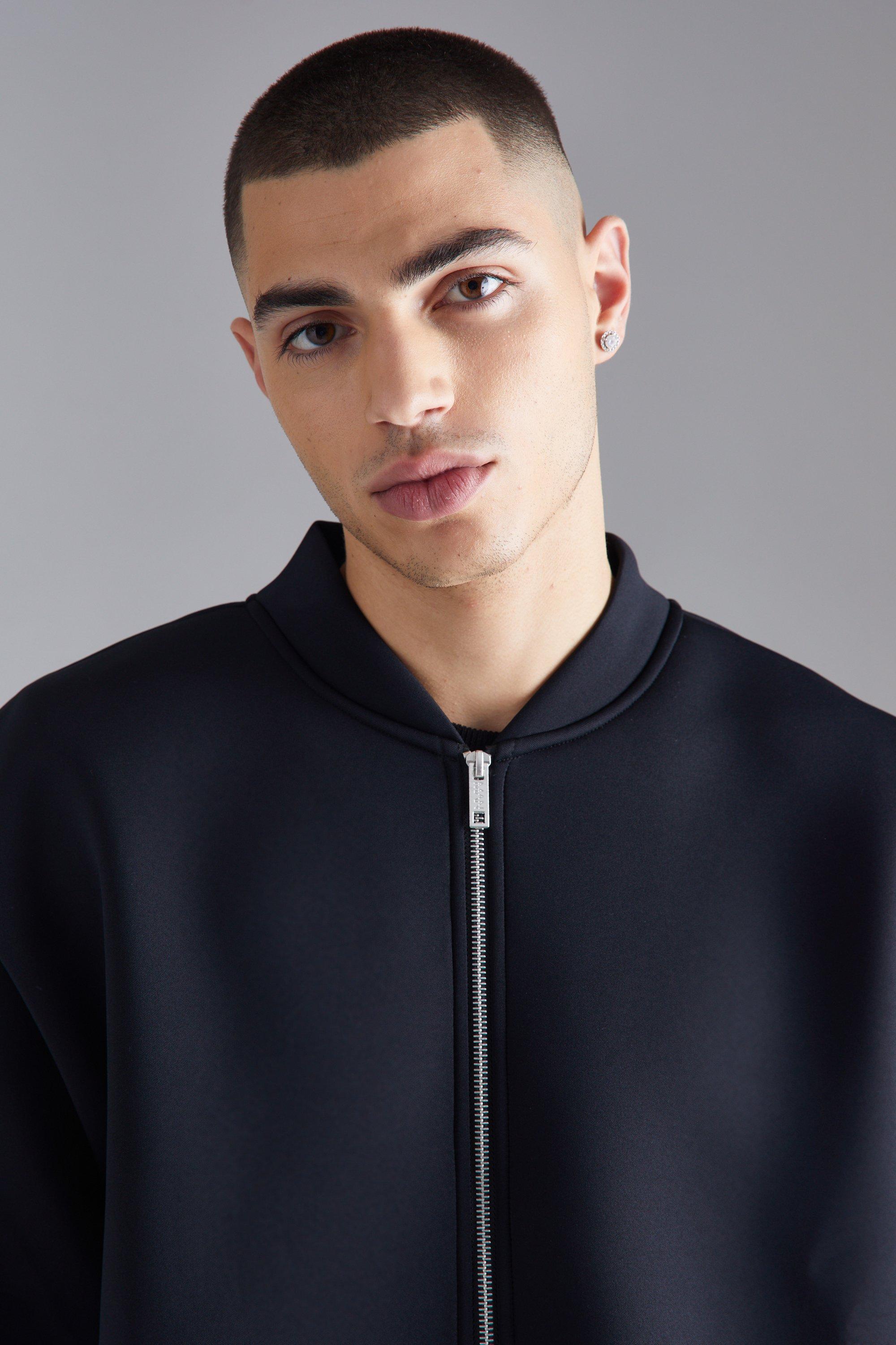 Oversized Boxy Bonded Scuba Bomber Jacket