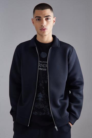 Black Bonded Scuba Harrington Jacket