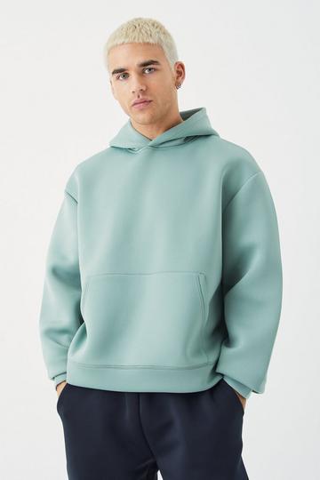 Oversized Boxy Bonded Scuba Hoodie sage