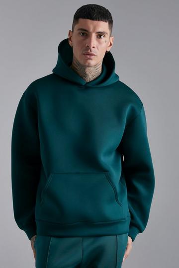 Oversized Bonded Scuba Hoodie forest