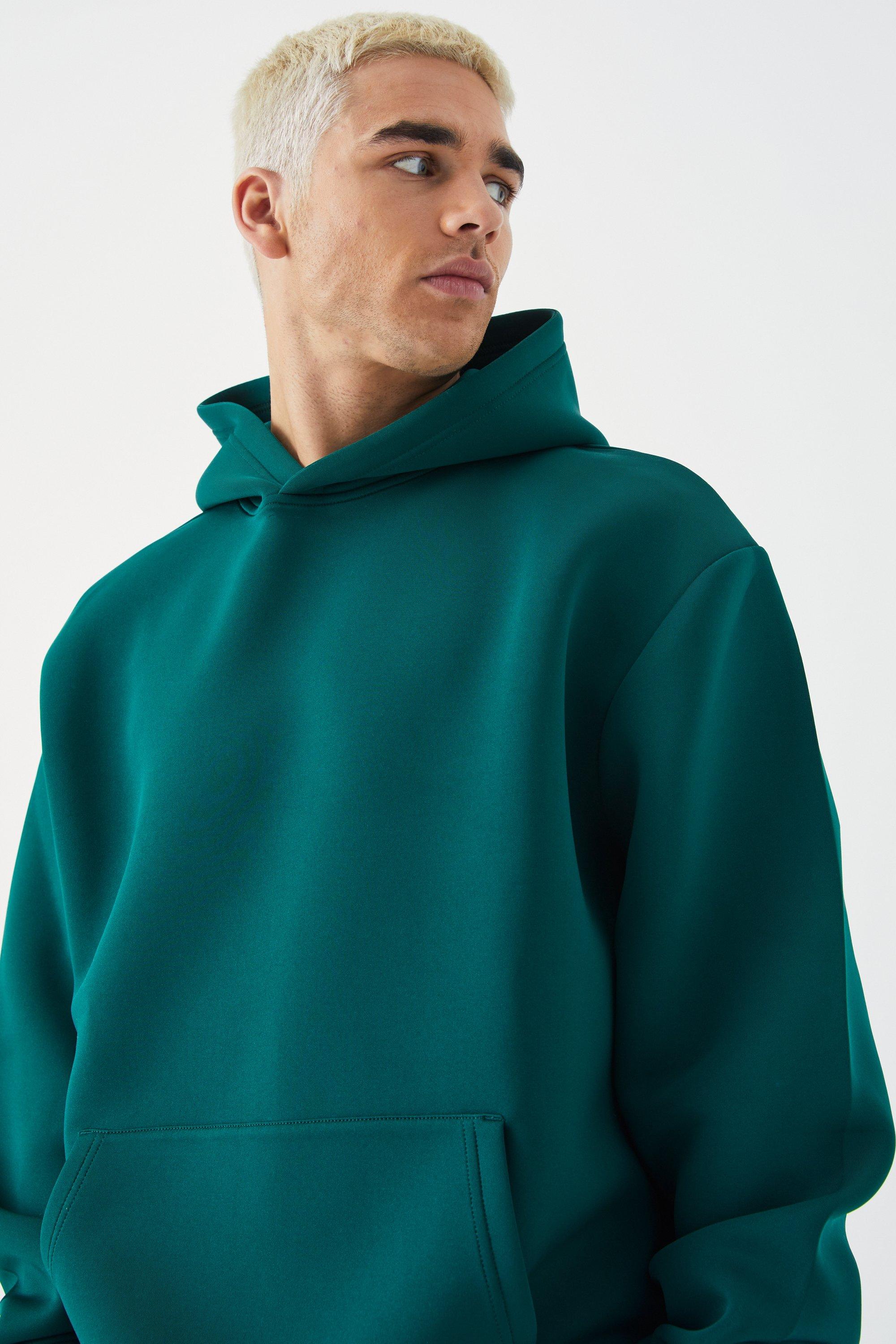 Bonded Scuba Oversized Hoodie | boohooMAN USA