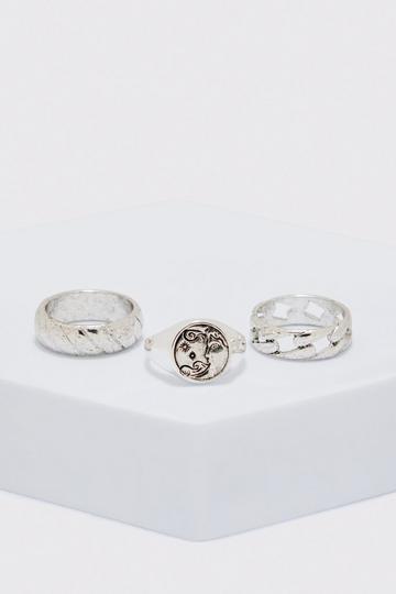 Ringen Met Steentjes (3 Stuks) silver