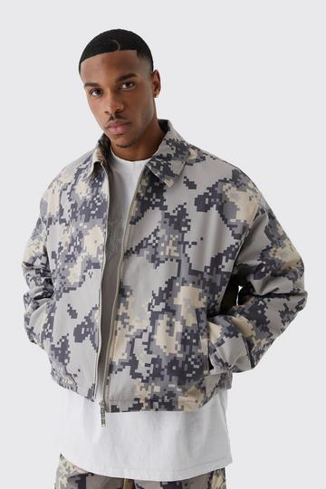 Boxy Pixelated Camo Harrington stone