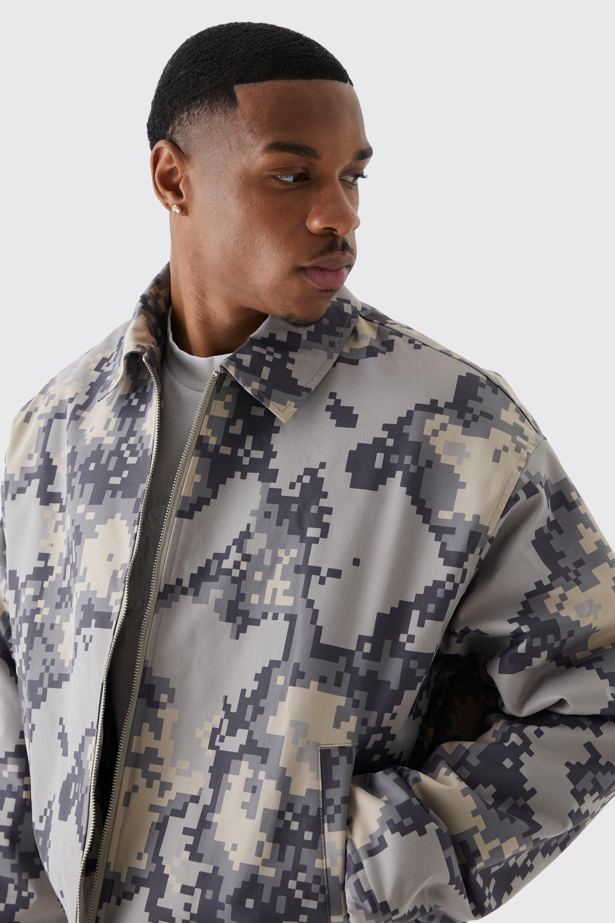 Boxy Pixelated Camo Harrington