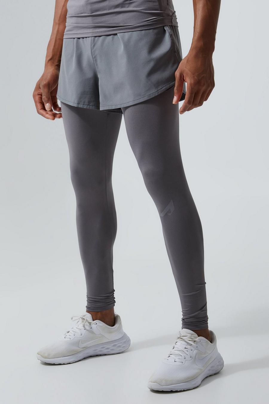 Charcoal grey Active Skinny Fit Seamless Runner Legging