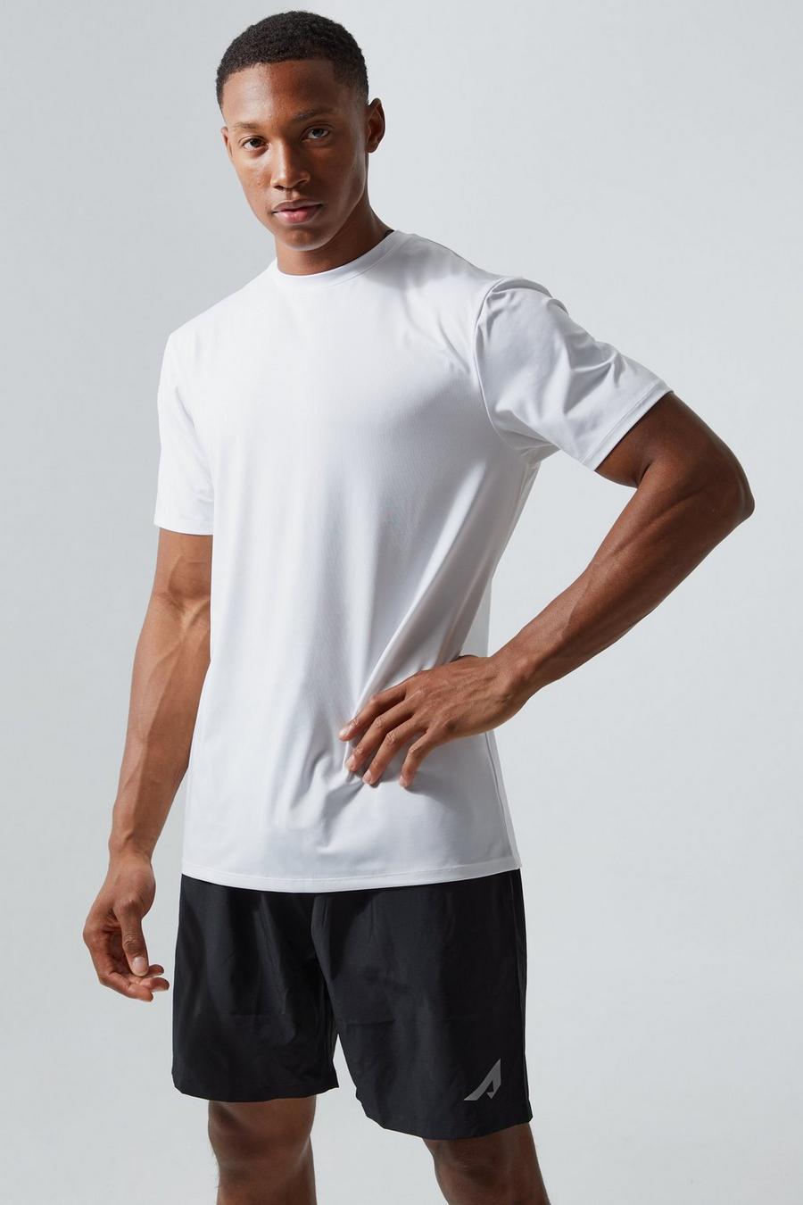 White Active Slim Fit Fast Dry T-shirt image number 1