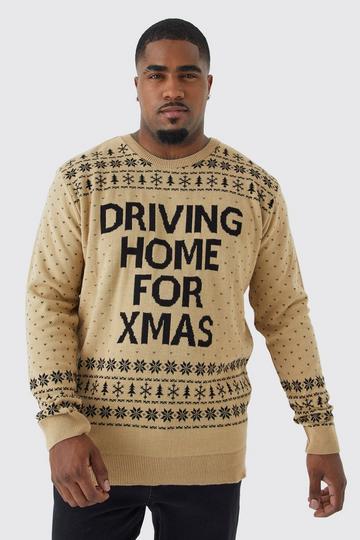 Plus Driving Home For Xmas Jumper ecru