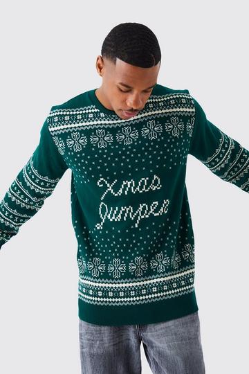 Regular Fit Xmas Jumper green