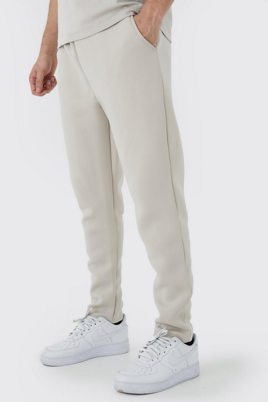 Stone Tall Slim Tapered Cropped Bonded Scuba Sweatpant