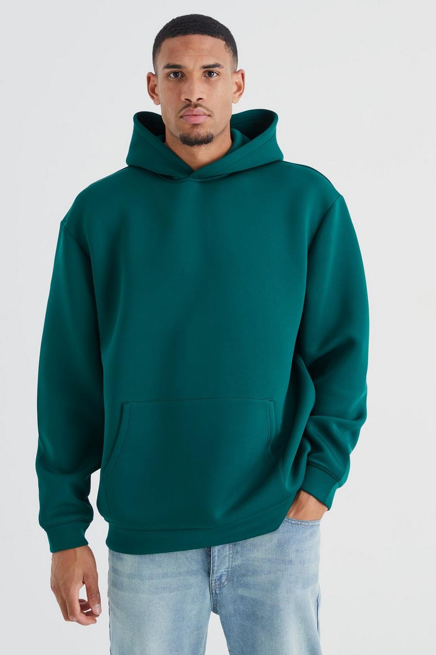 Tall Oversize Scuba Hoodie, Forest image number 1