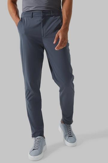 Charcoal Grey Man Active Stretch Tapered Golf Trousers