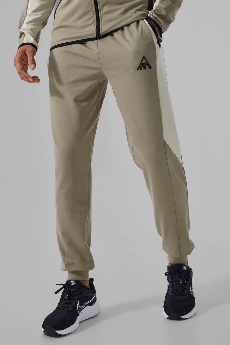 Sand Man Active Colour Block Panelled Joggers image number 1