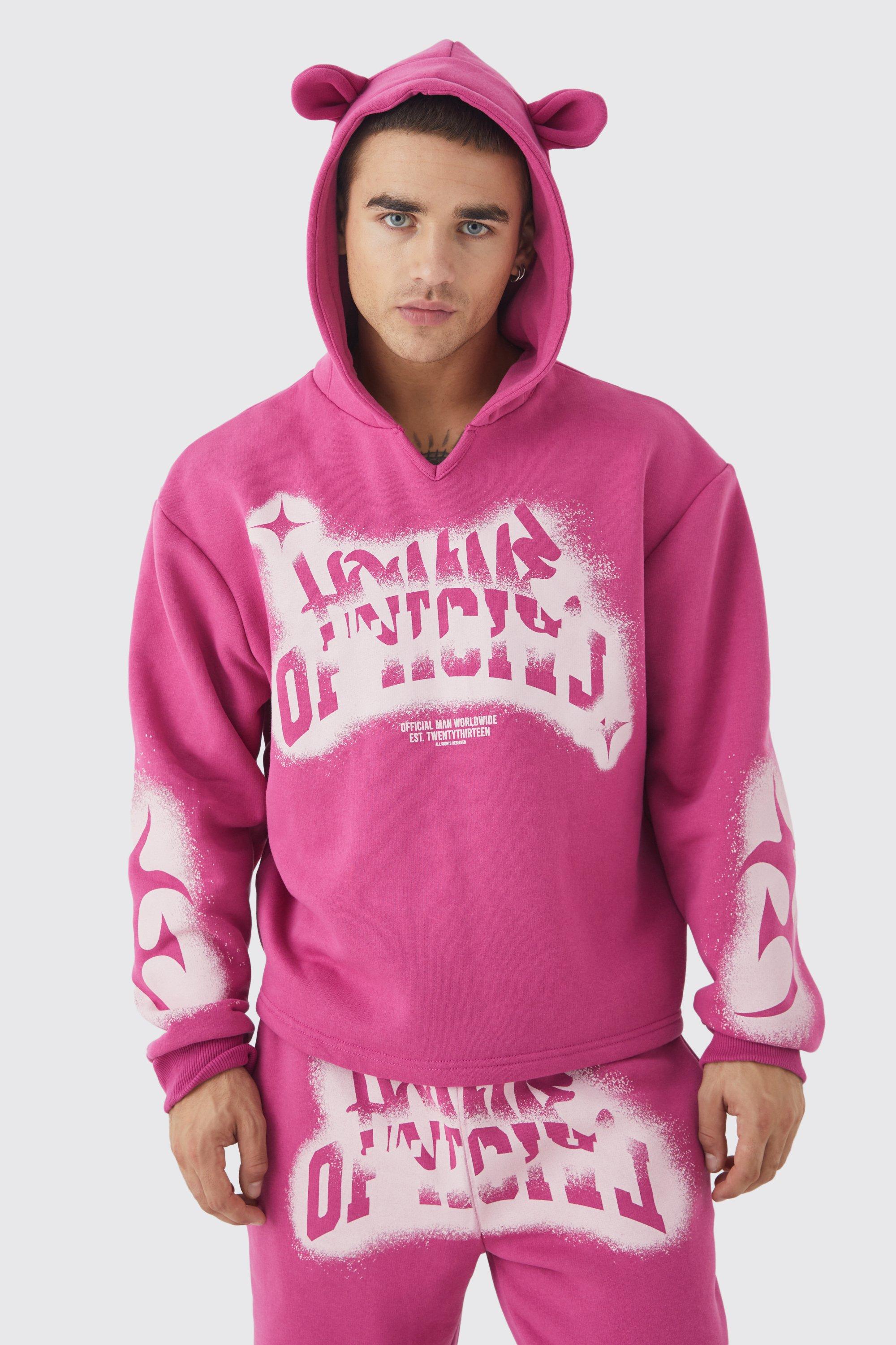 Oversized Boxy Graffiti Ear Tracksuit | boohoo USA
