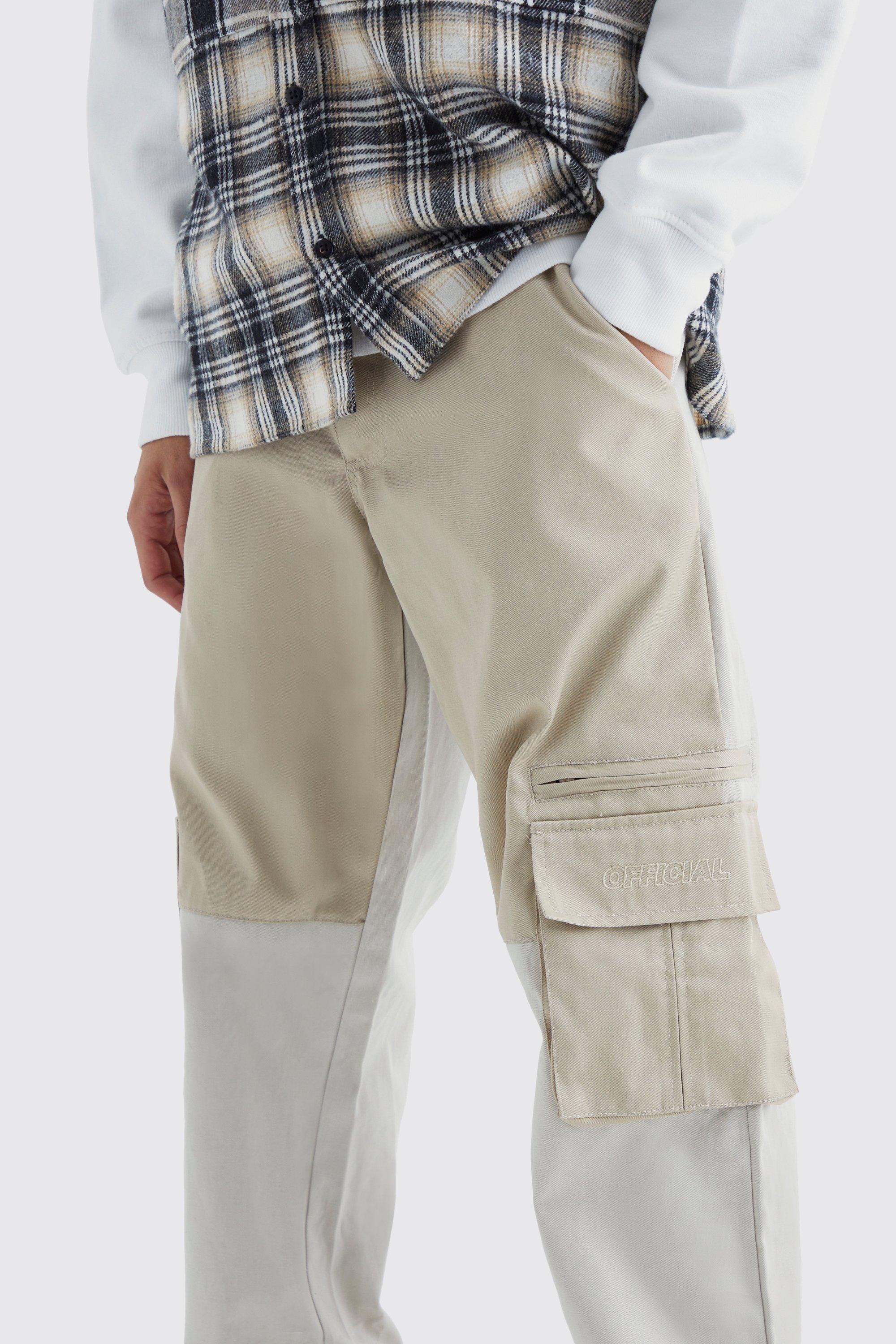 Men's Relaxed Fit Colour Block Official Branded Cargo Trouser