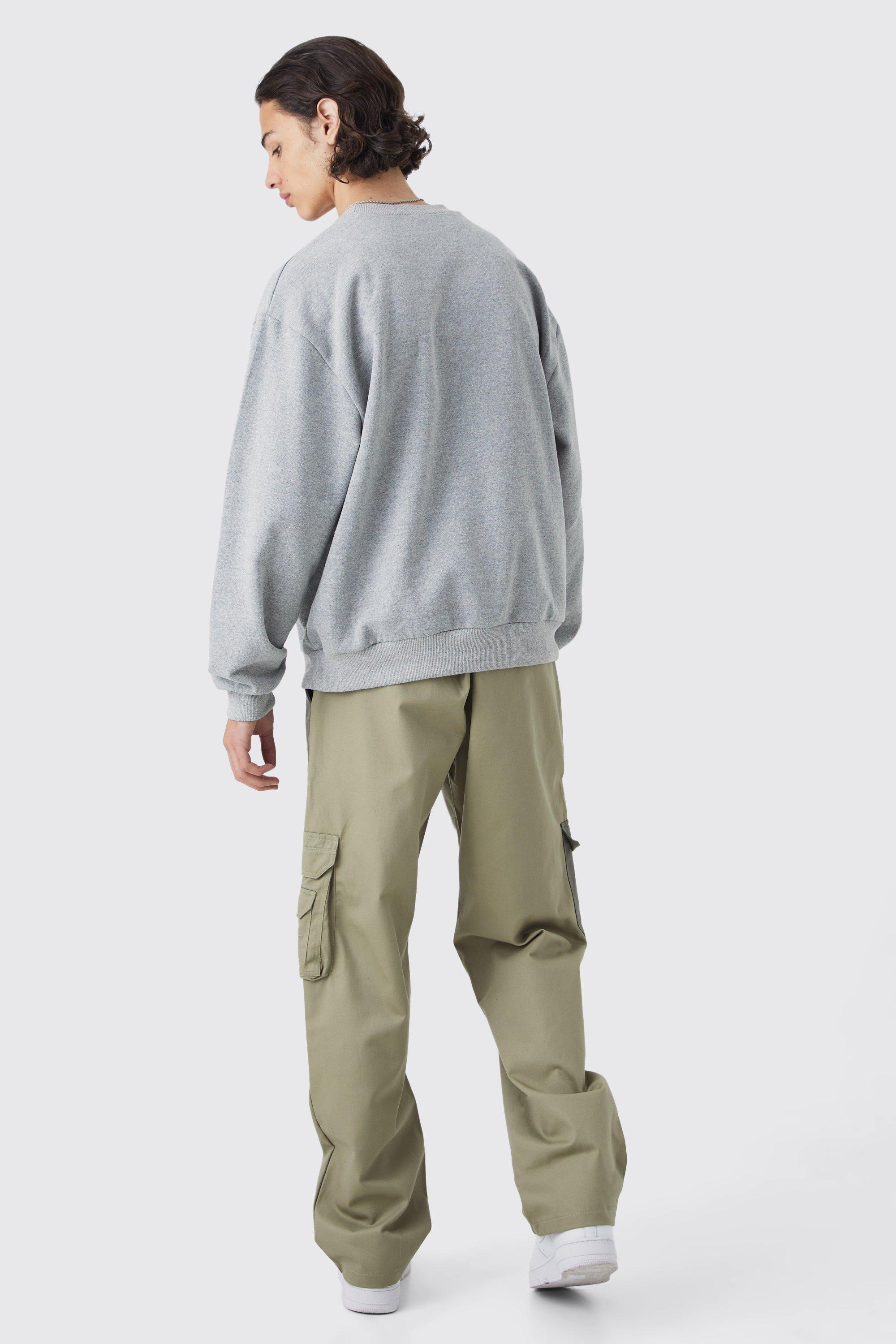 Relaxed Fit Colour Block Tonal Branded Cargo Pants