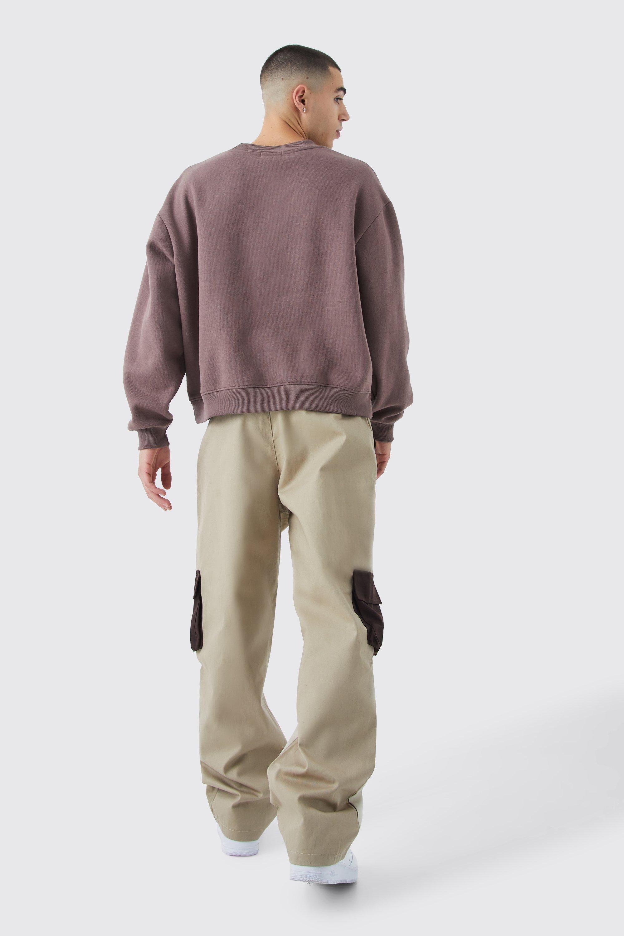 Relaxed Fit Color Block Cargo Pants | boohoo USA