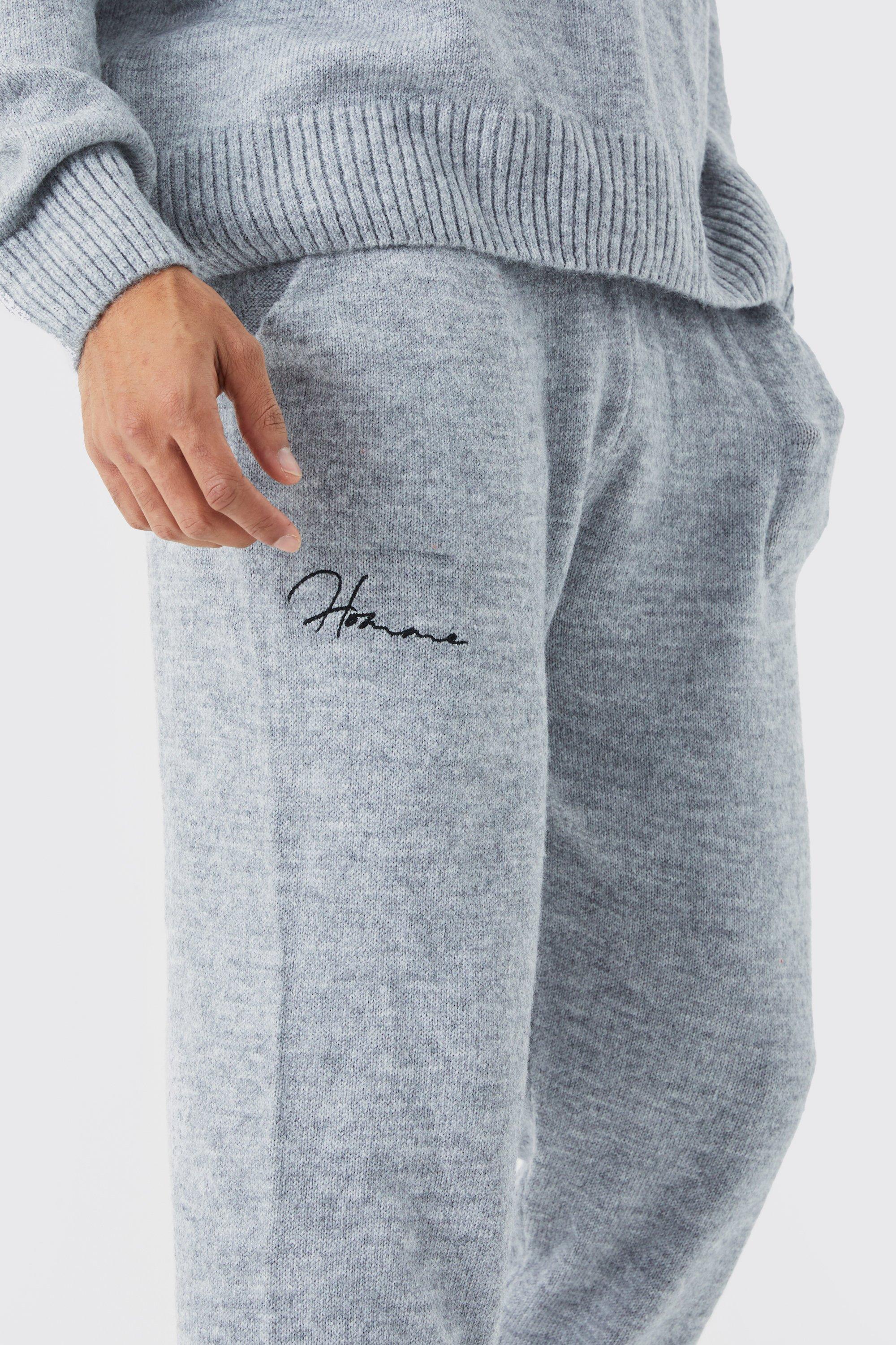 Oversized Homme Brushed Rib Knit Joggers