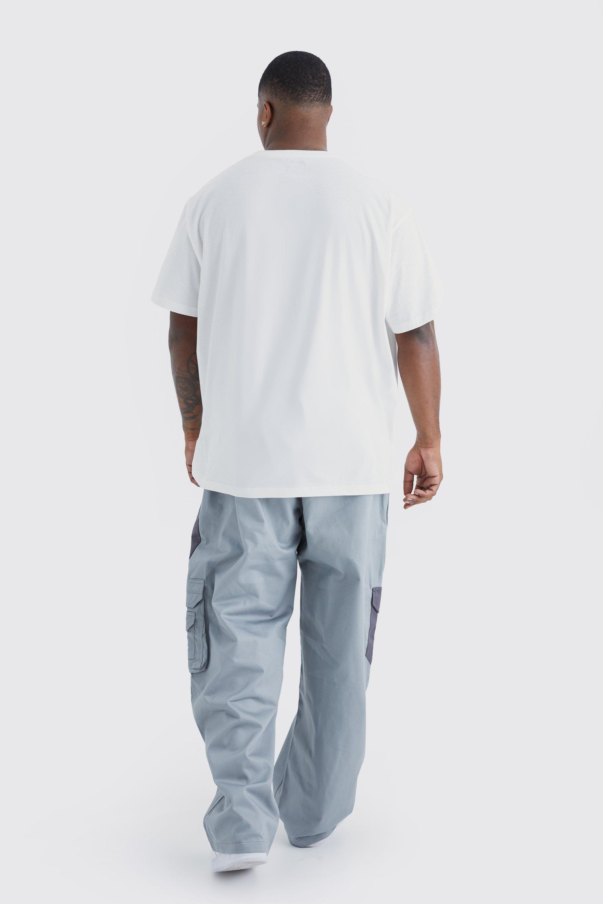 Relaxed Fit Colour Block Tonal Branded Cargo Pants