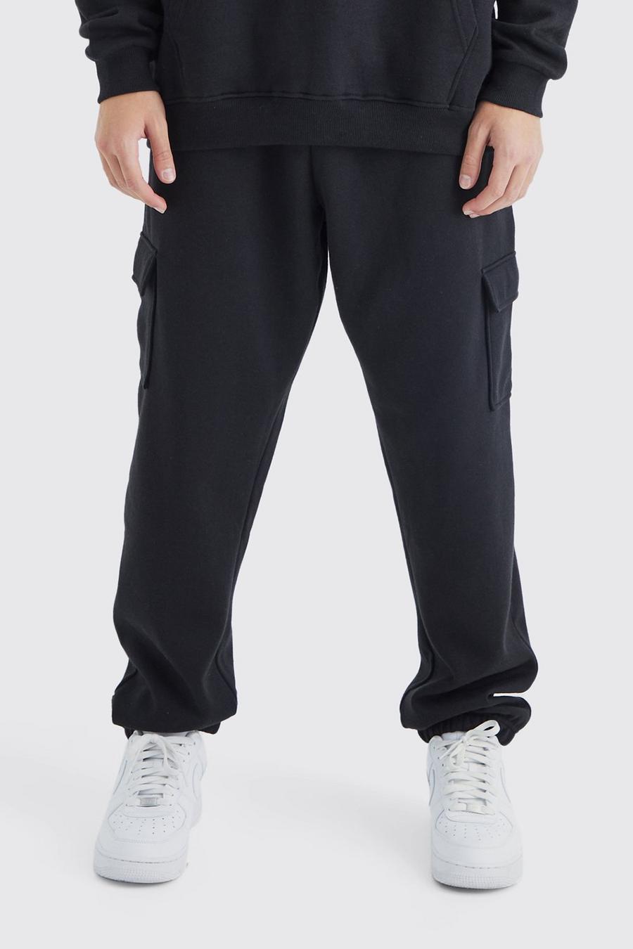 Pantaloni tuta Cargo Basic oversize, Black image number 1