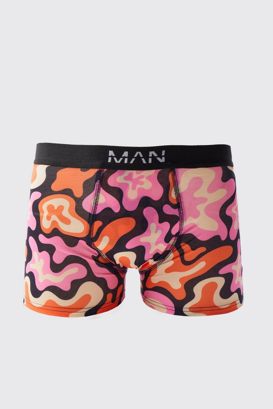 Black Abstract Print Boxers