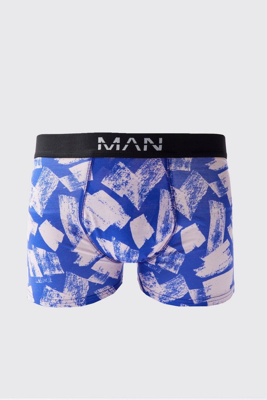 Blue Abstract Print Boxers