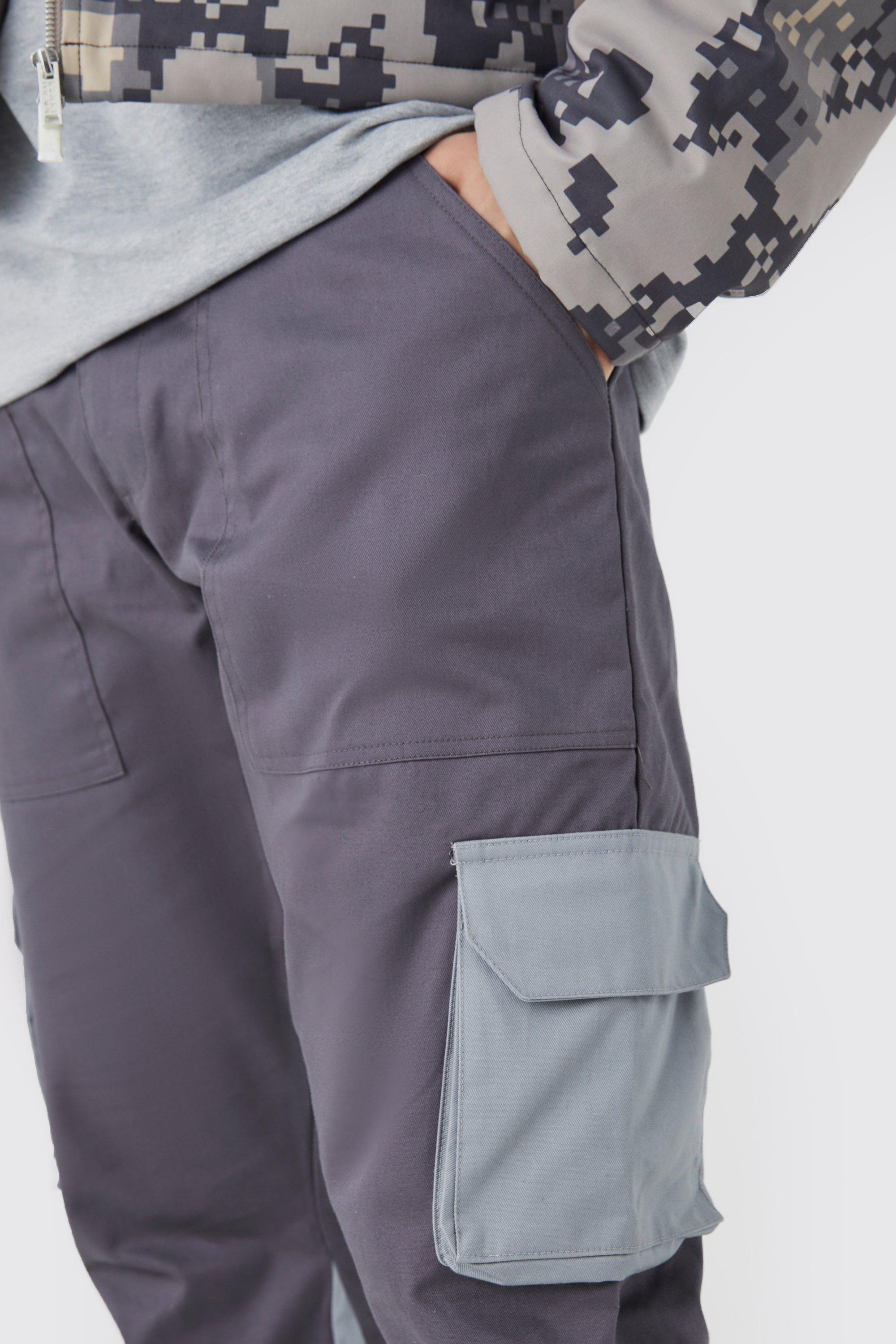 Tall Slim Flare Gusset Colour Block Cargo Trouser