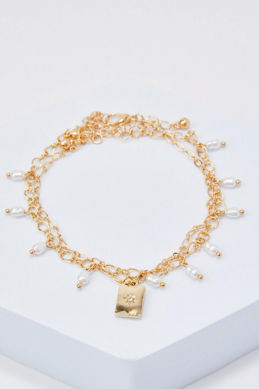 Gold metálicos 2 Pack Detailed Bracelet